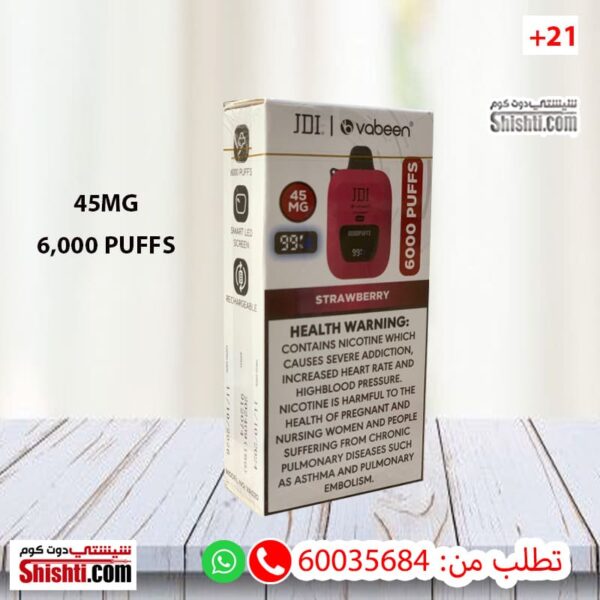 JDI Vabeen Strawberry 45MG 6000 Puffs